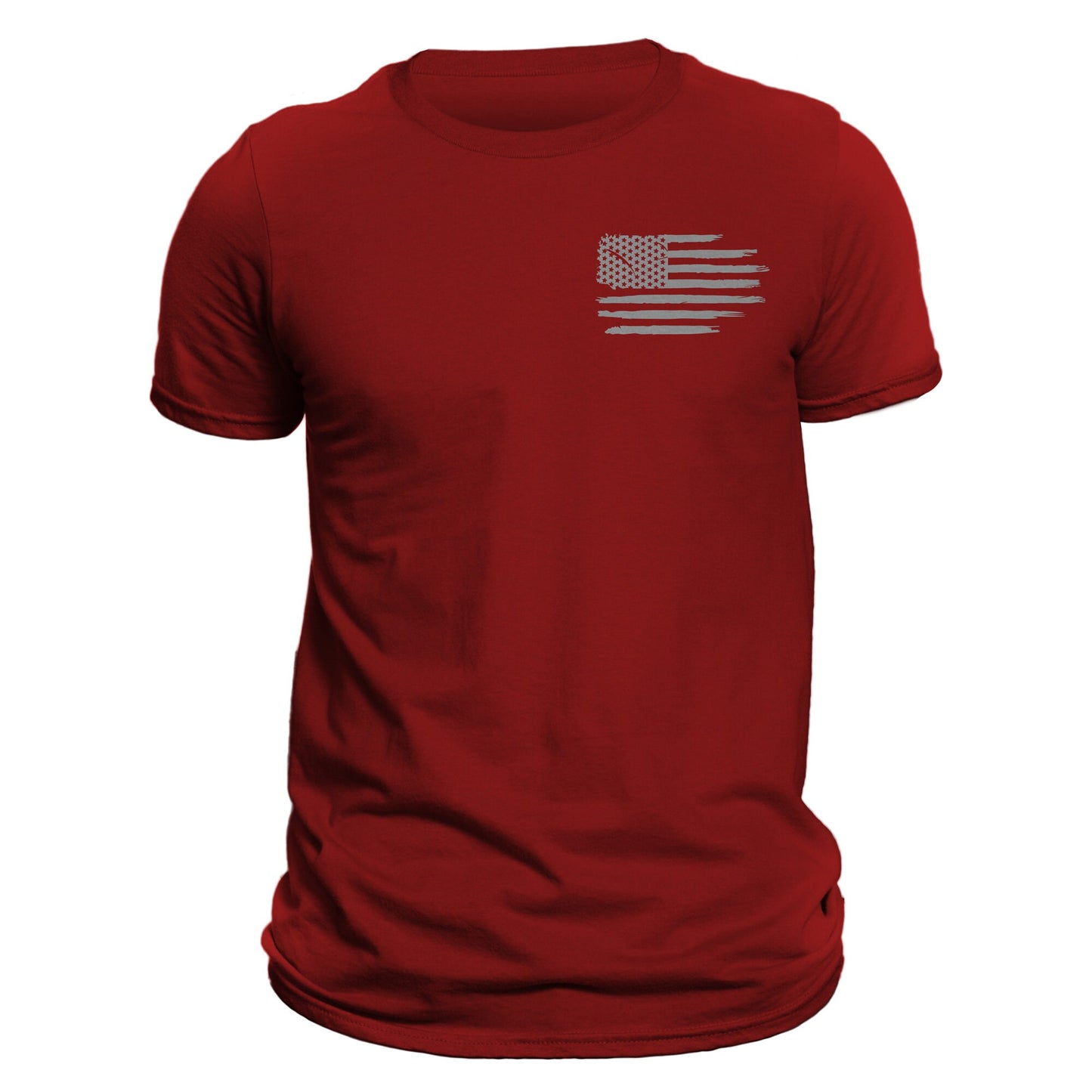 US Flag Patriotic T-shirt Chest Heart Side Print