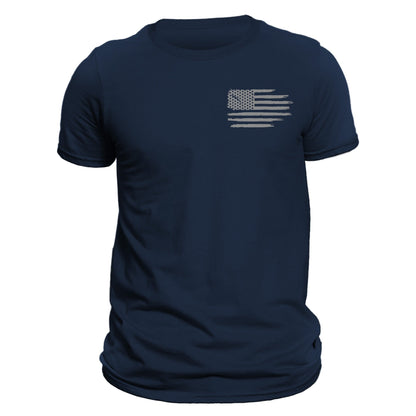 US Flag Patriotic T-shirt Chest Heart Side Print