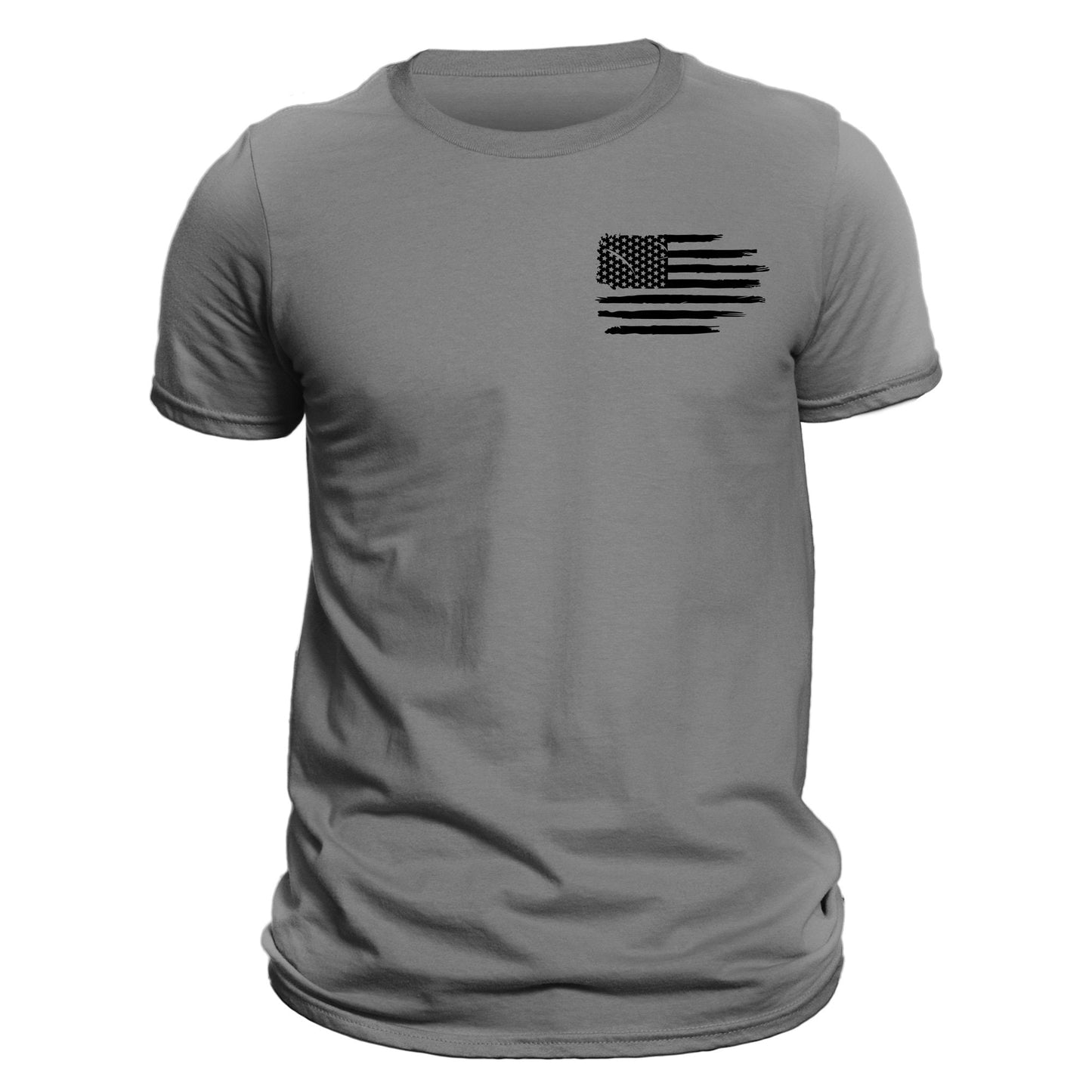 US Flag Patriotic T-shirt Chest Heart Side Print