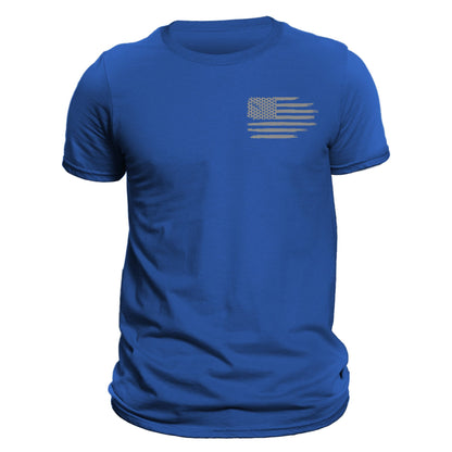 US Flag Patriotic T-shirt Chest Heart Side Print