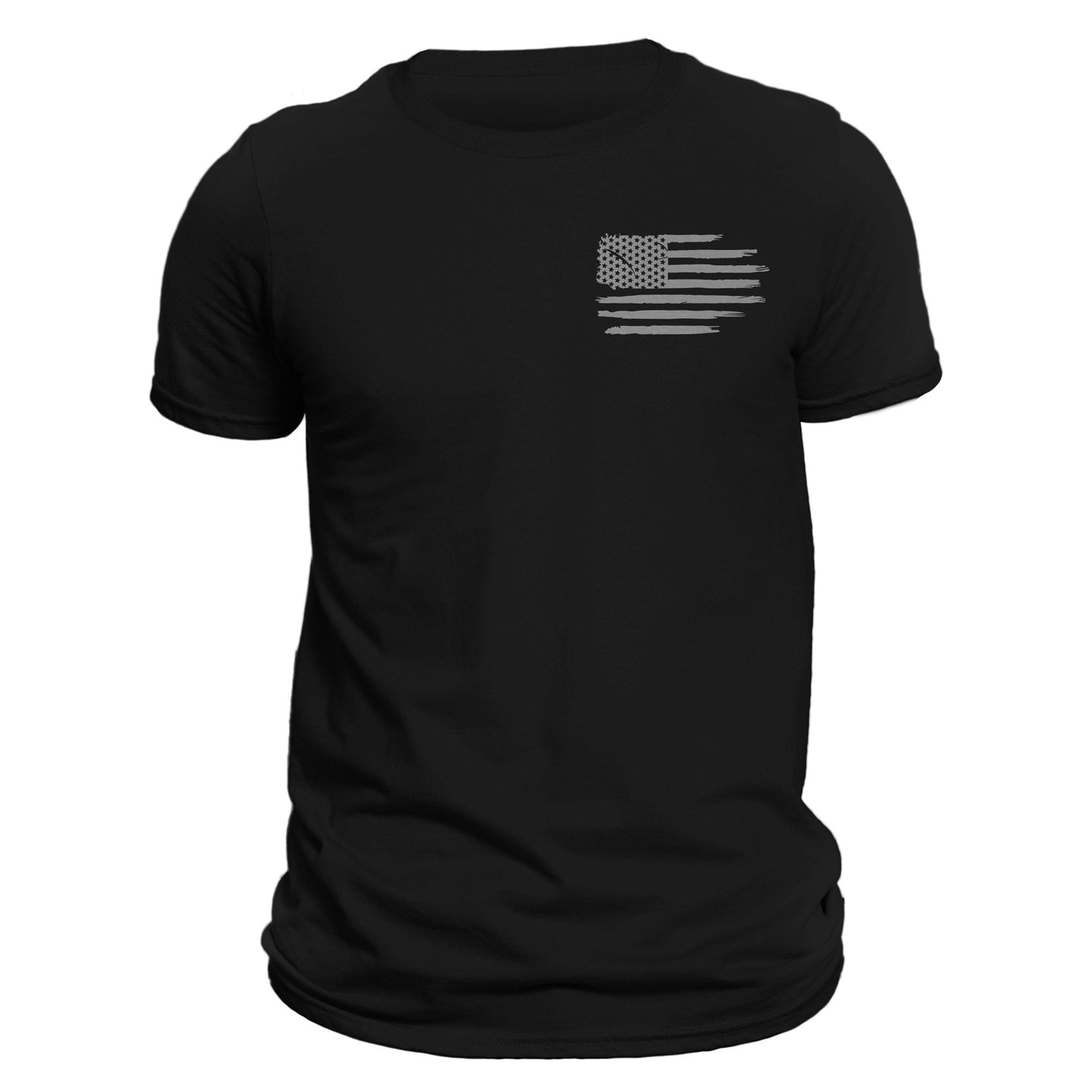 US Flag Patriotic T-shirt Chest Heart Side Print