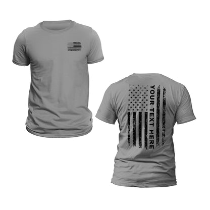 Custom Text Personalized US Flag Patriotic T-Shirt