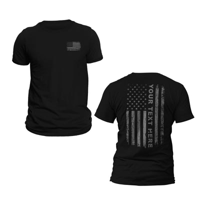 Custom Text Personalized US Flag Patriotic T-Shirt