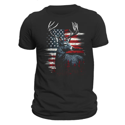 Deer Hunter American Hunting Flag Men's T-Shirt