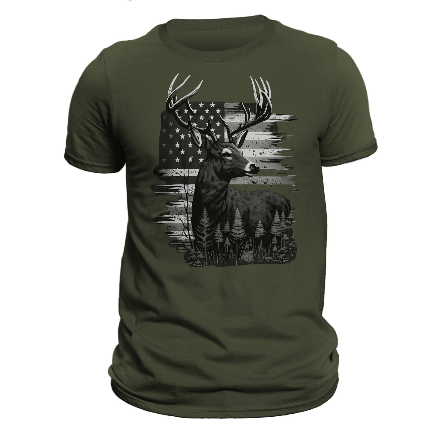 Deer Hunter American Hunting Flag Men's T-Shirt