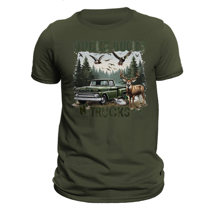 Ducks Bucks N' Trucks Hunting Fishing Trucking Men's T-Shirt