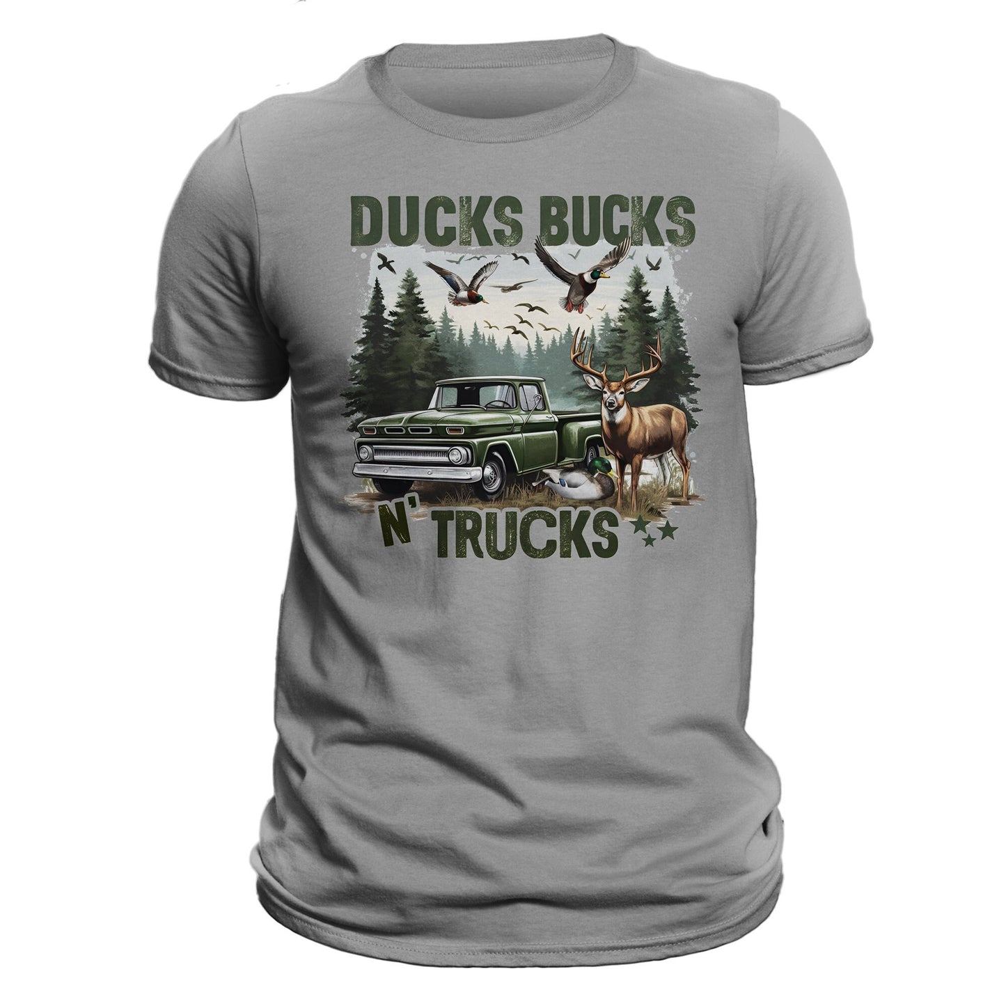 Ducks Bucks N' Trucks Hunting Fishing Trucking Men's T-Shirt