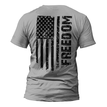 Freedom USA Distressed Flag Back Print T-Shirt