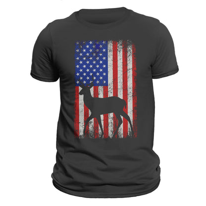 American Deer Hunting Patriotic Hunter Flag Men's T-Shirt