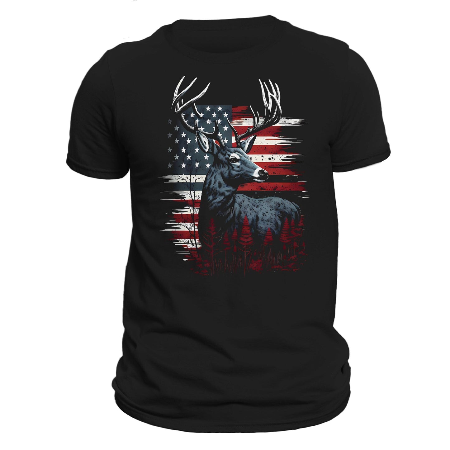 Deer Hunter American Hunting Flag Men's T-Shirt