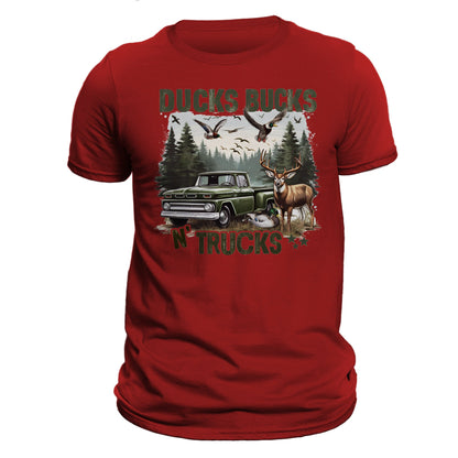 Ducks Bucks N' Trucks Hunting Fishing Trucking Men's T-Shirt