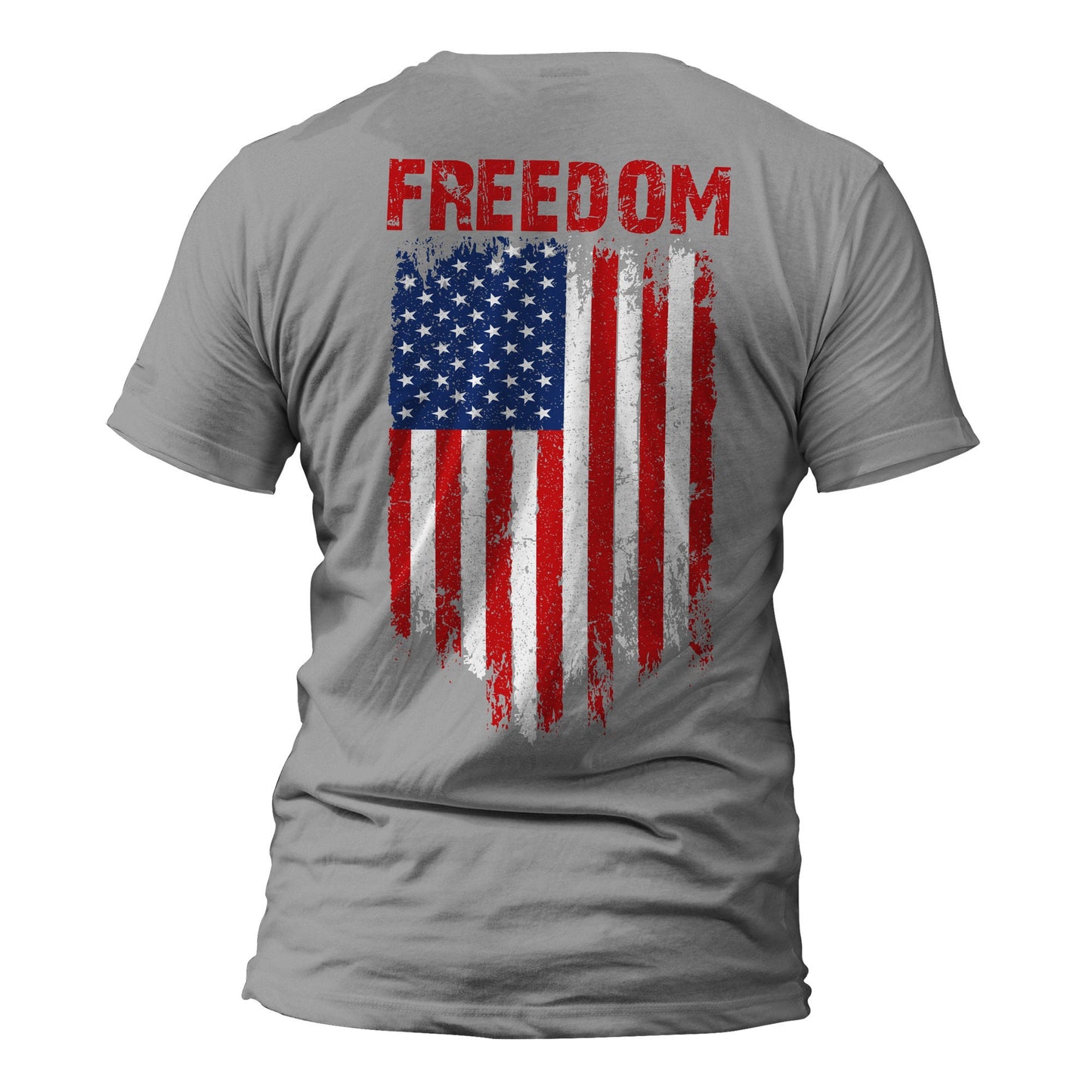 Freedom USA Flag Back Print Patriotic T-Shirt