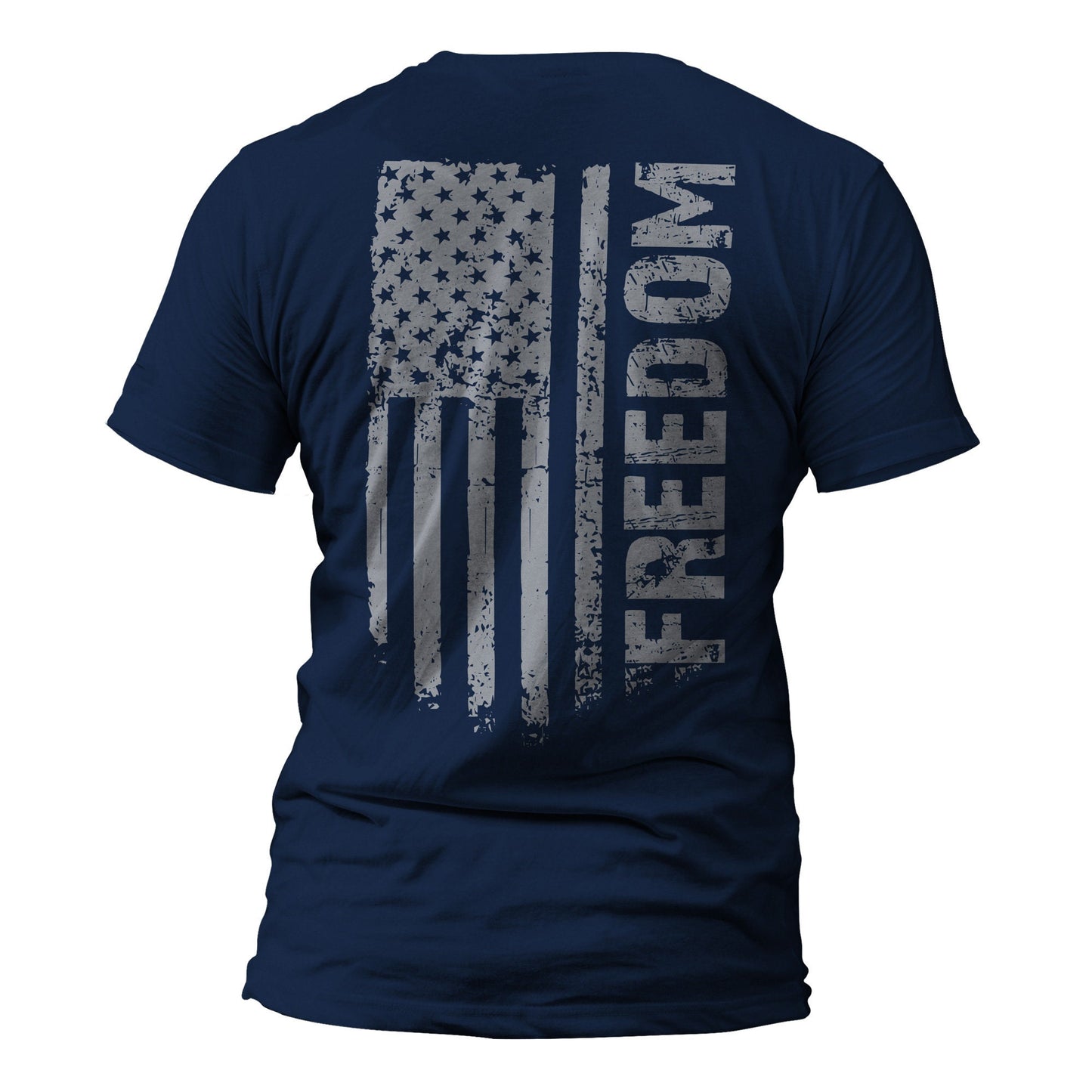 Freedom USA Distressed Flag Back Print T-Shirt