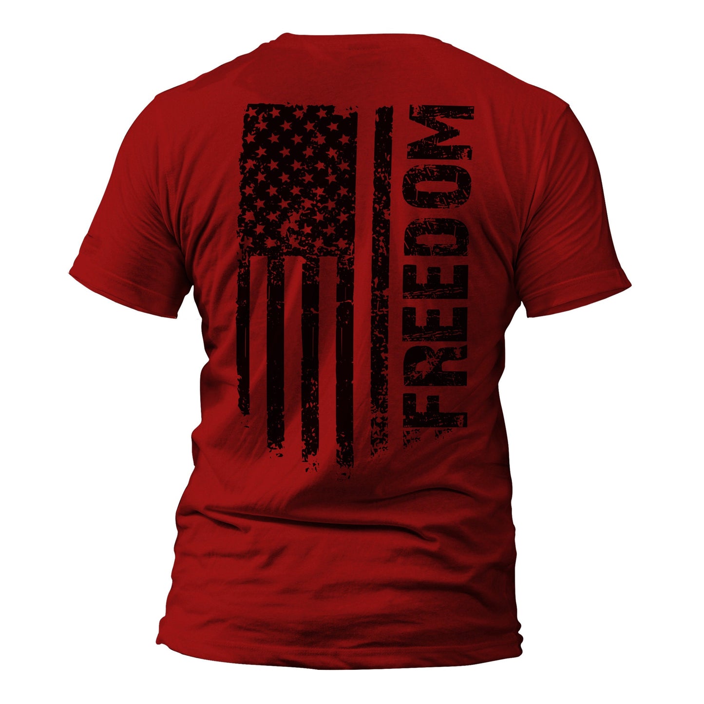 Freedom USA Distressed Flag Back Print T-Shirt