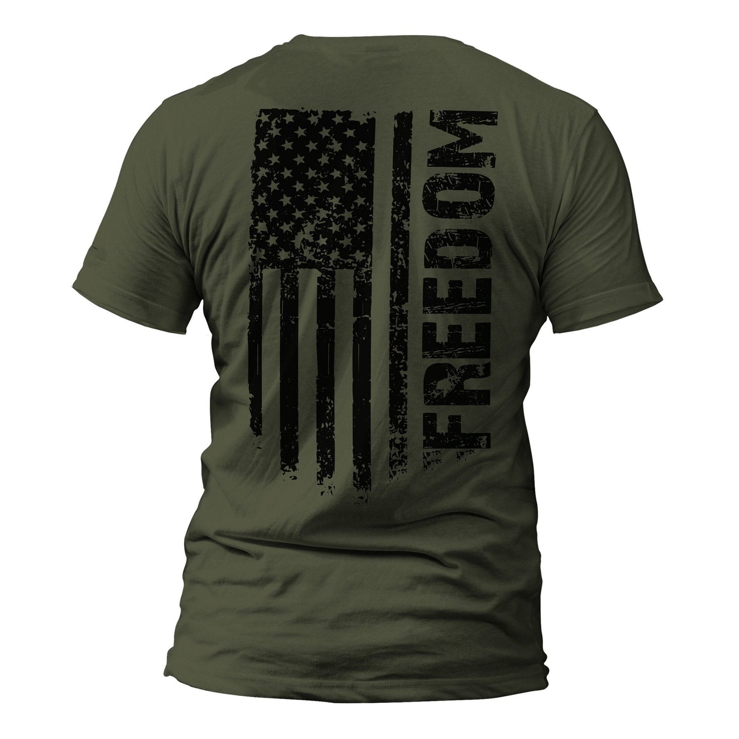 Freedom USA Distressed Flag Back Print T-Shirt