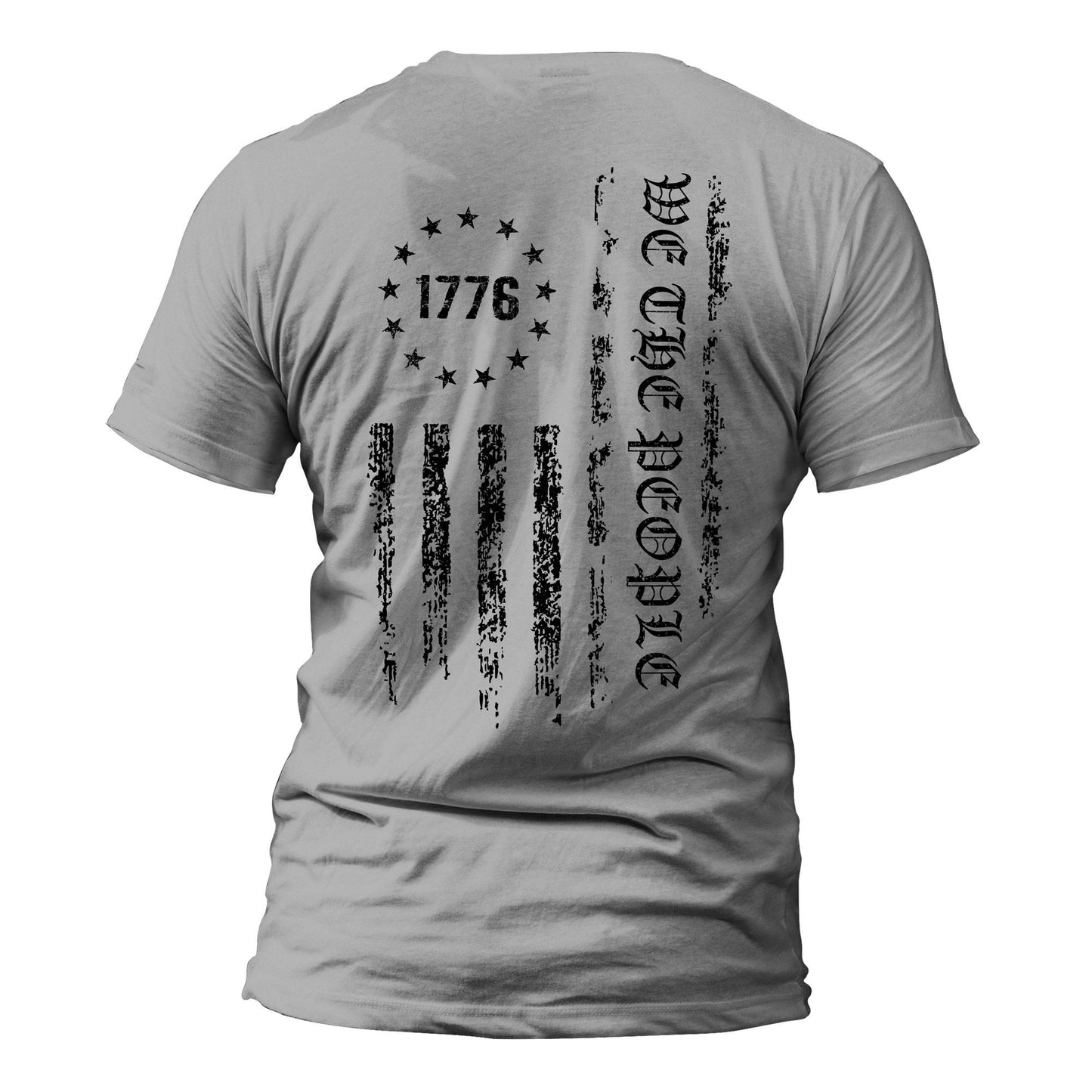 We The People 1776 USA Distressed Flag Back Print T-Shirt