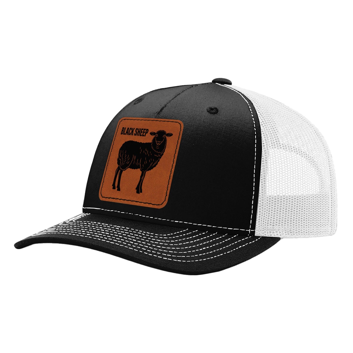 Trucker Hat Baseball Cap Farm Animal Ranch Leather Patch Style Hat