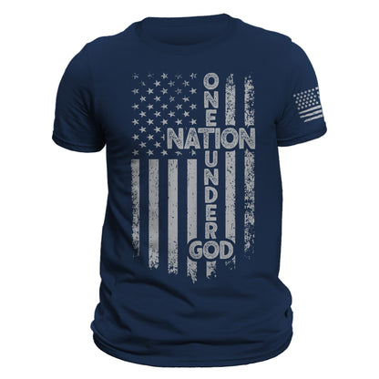 One Nation Under God American Vertical Flag Patriotic T-Shirt