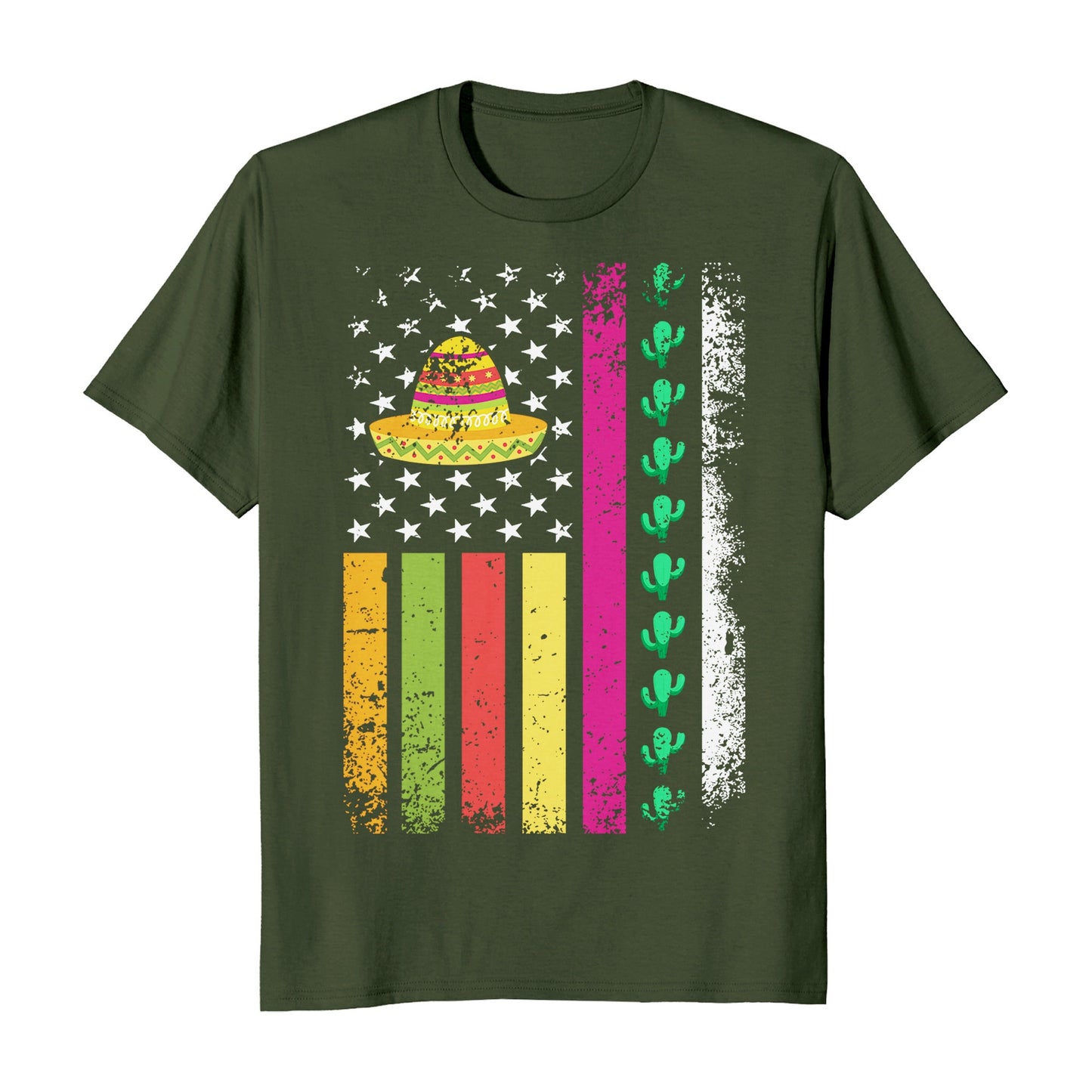 Cinco De Mayo American Flag Hispanic Heritage T-Shirt