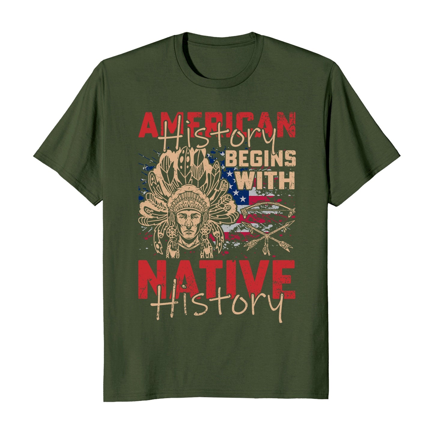 American History Begins With Native History Native American Men's T-Shirt