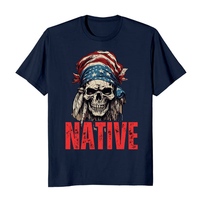 Native American Patriotic Skull Men's T-Shirt