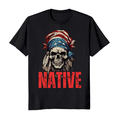 Native American Patriotic Skull Men's T-Shirt