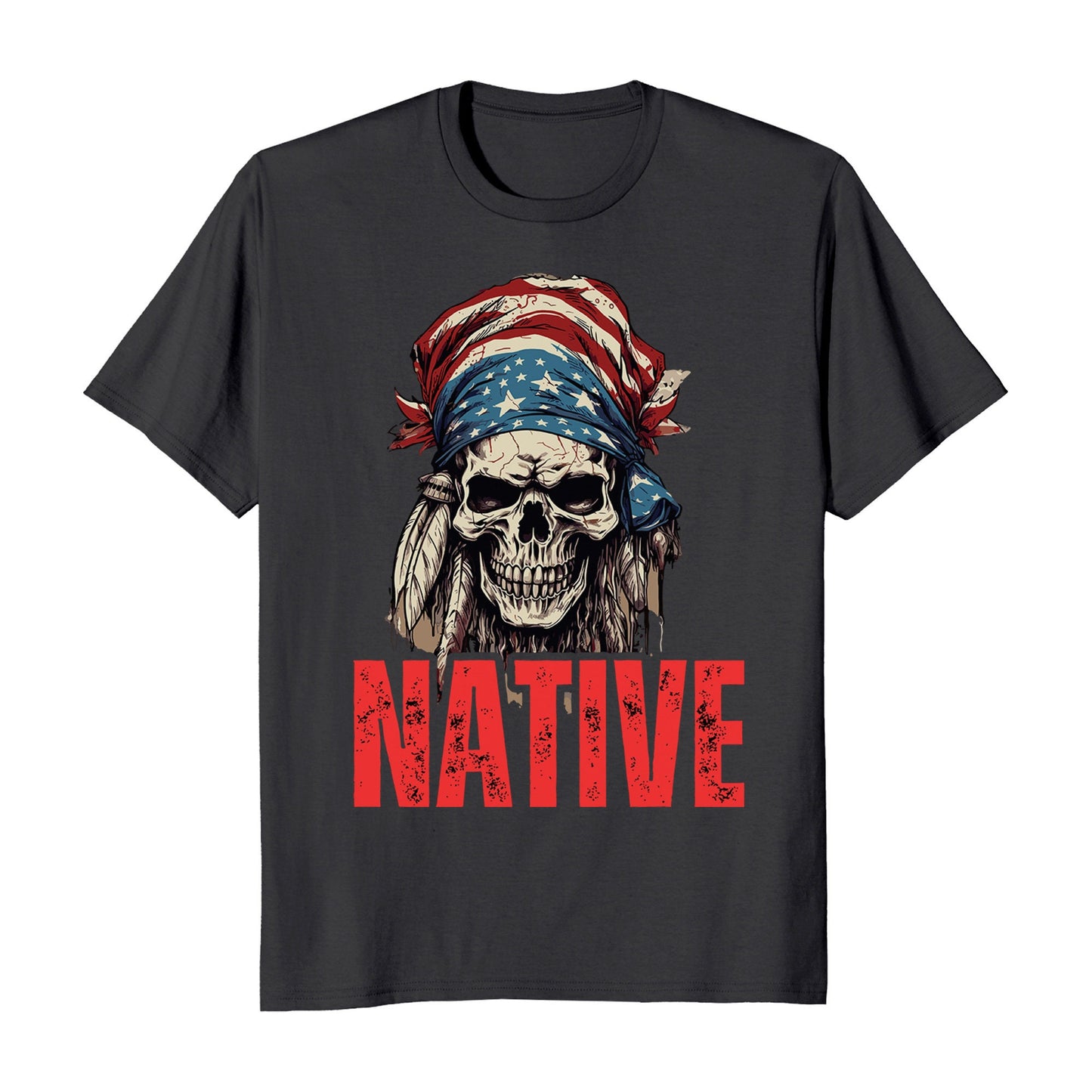 Native American Patriotic Skull Men's T-Shirt