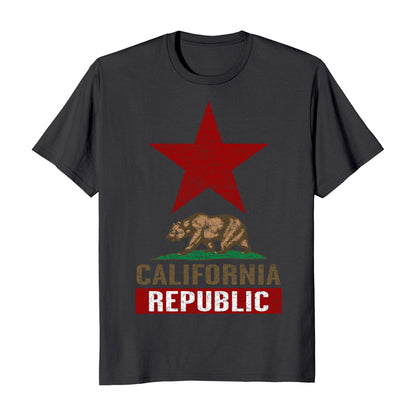 California Republic Flag Large Star Men's T-Shirt