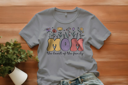 Mom The Heart Of The Family Mother's Day Women's T-Shirt