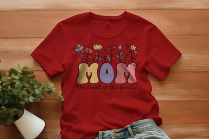 Mom The Heart Of The Family Mother's Day Women's T-Shirt