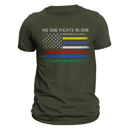 No One Fights Alone First Responders Flag Men's T-Shirt