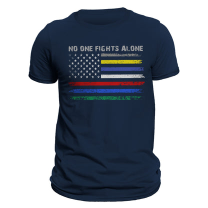 No One Fights Alone First Responders Flag Men's T-Shirt