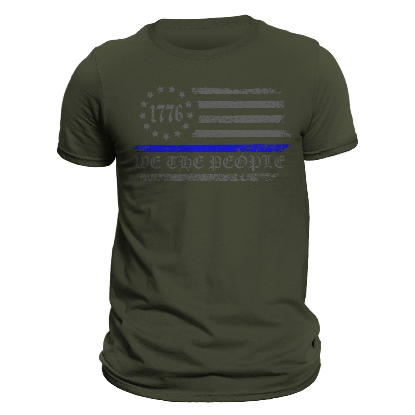 We The People 1776 Thin Blue Line Flag Police Men's T-Shirt