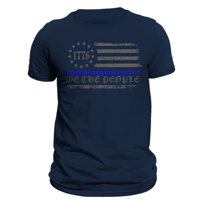 We The People 1776 Thin Blue Line Flag Police Men's T-Shirt