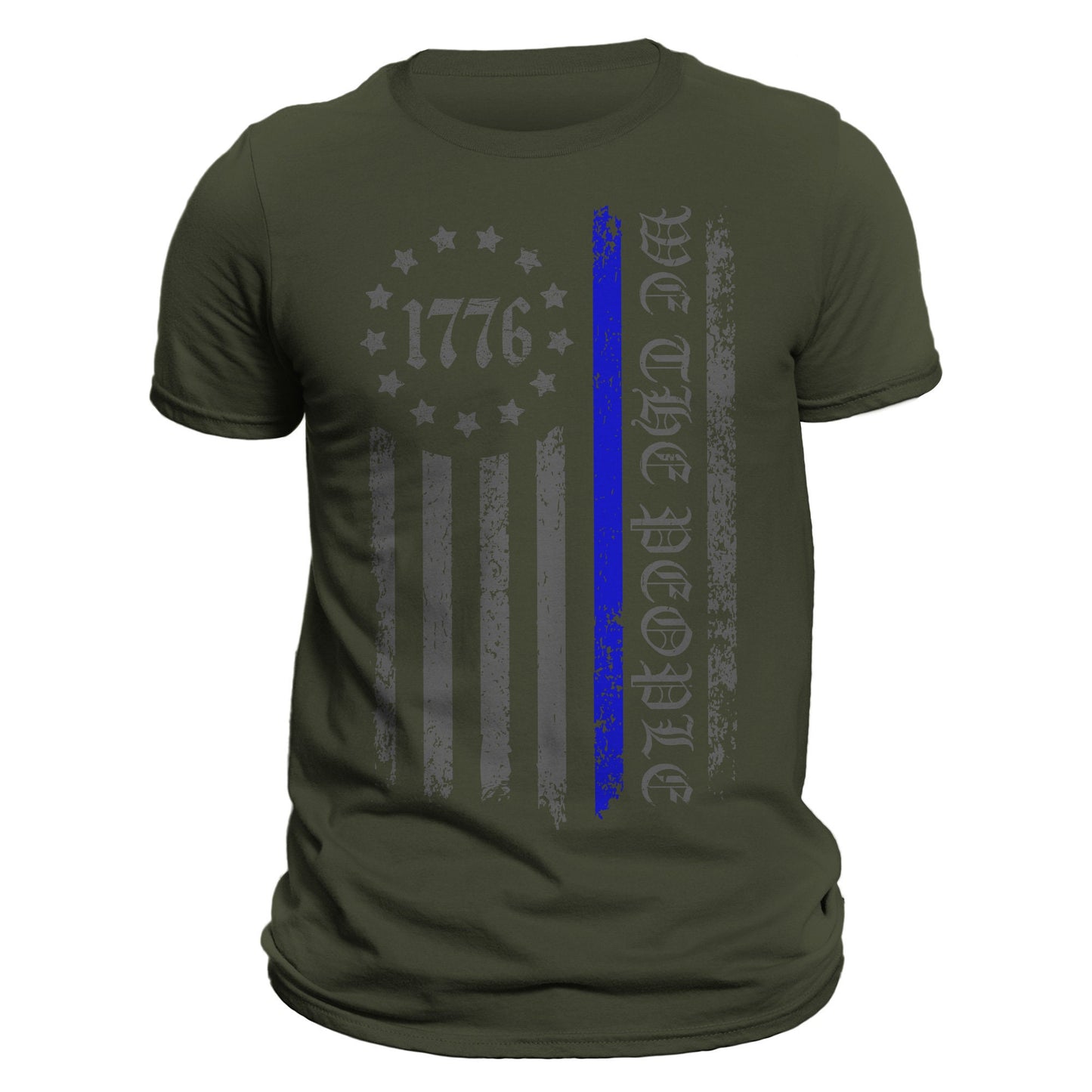 We The People 1776 Thin Blue Line Vertical Flag Police Men's T-Shirt