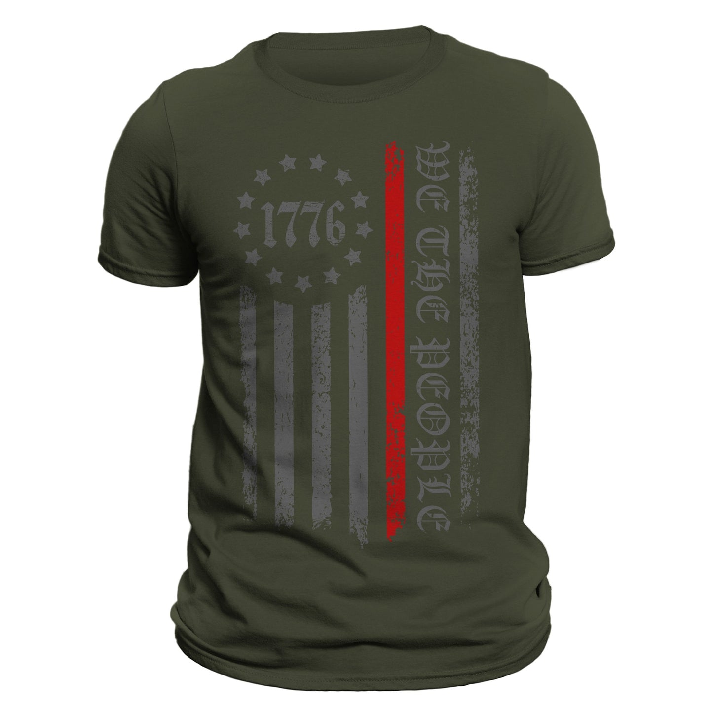 We The People 1776 Thin Red Line Vertical Flag Firefighter Men's T-Shirt