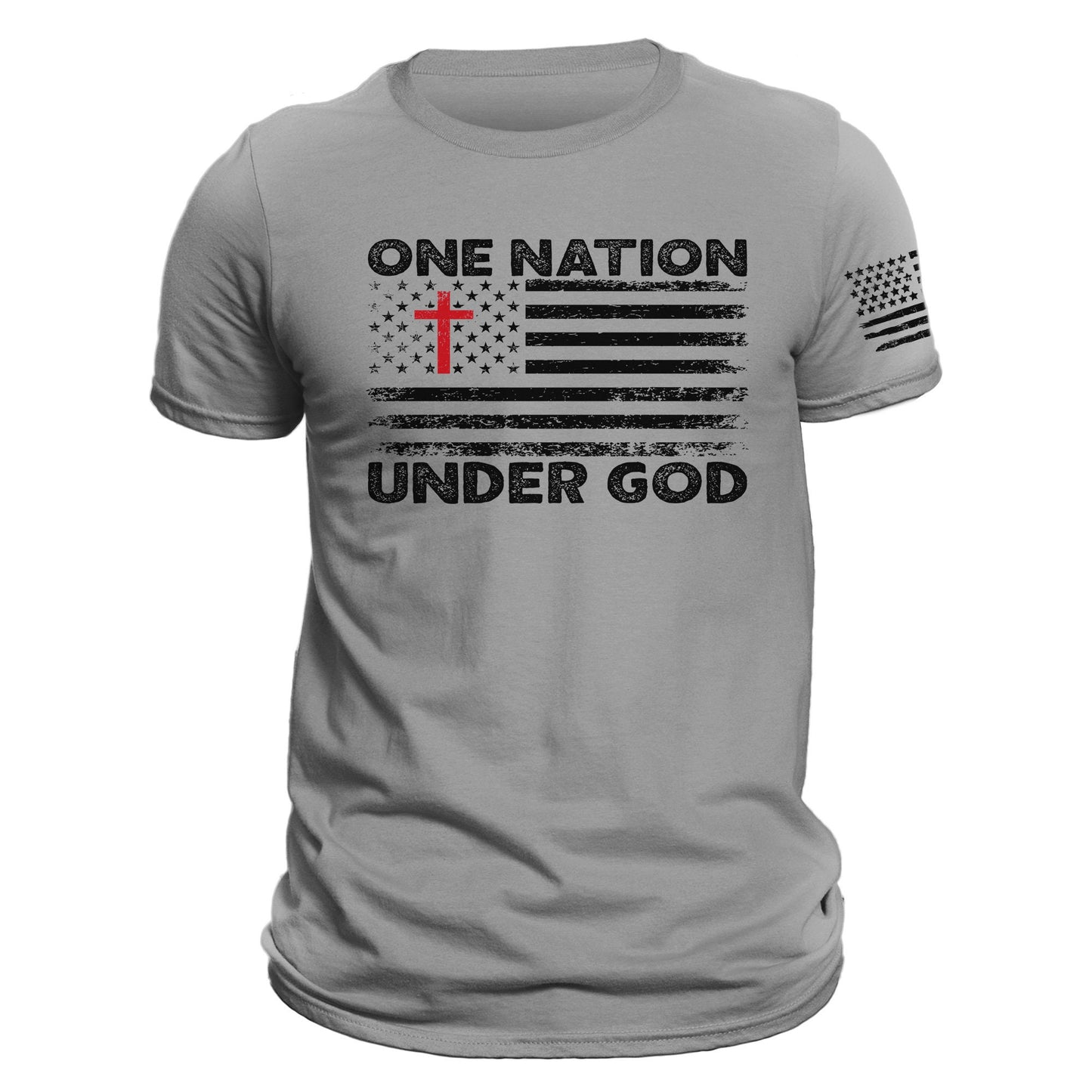 One Nation Under God American Flag With Cross Patriotic T-Shirt