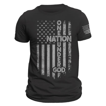 One Nation Under God American Vertical Flag Patriotic T-Shirt