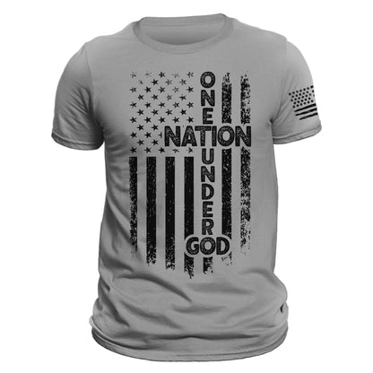 One Nation Under God American Vertical Flag Patriotic T-Shirt