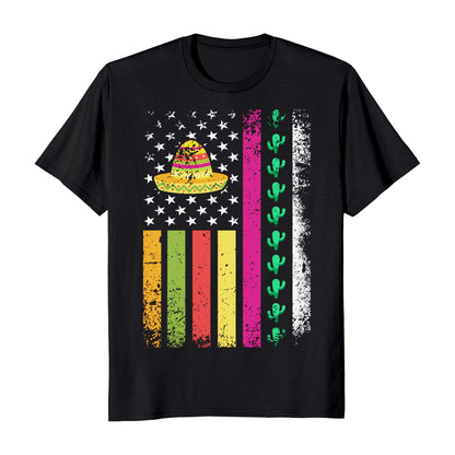 Cinco De Mayo American Flag Hispanic Heritage T-Shirt