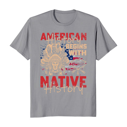 American History Begins With Native History Native American Men's T-Shirt