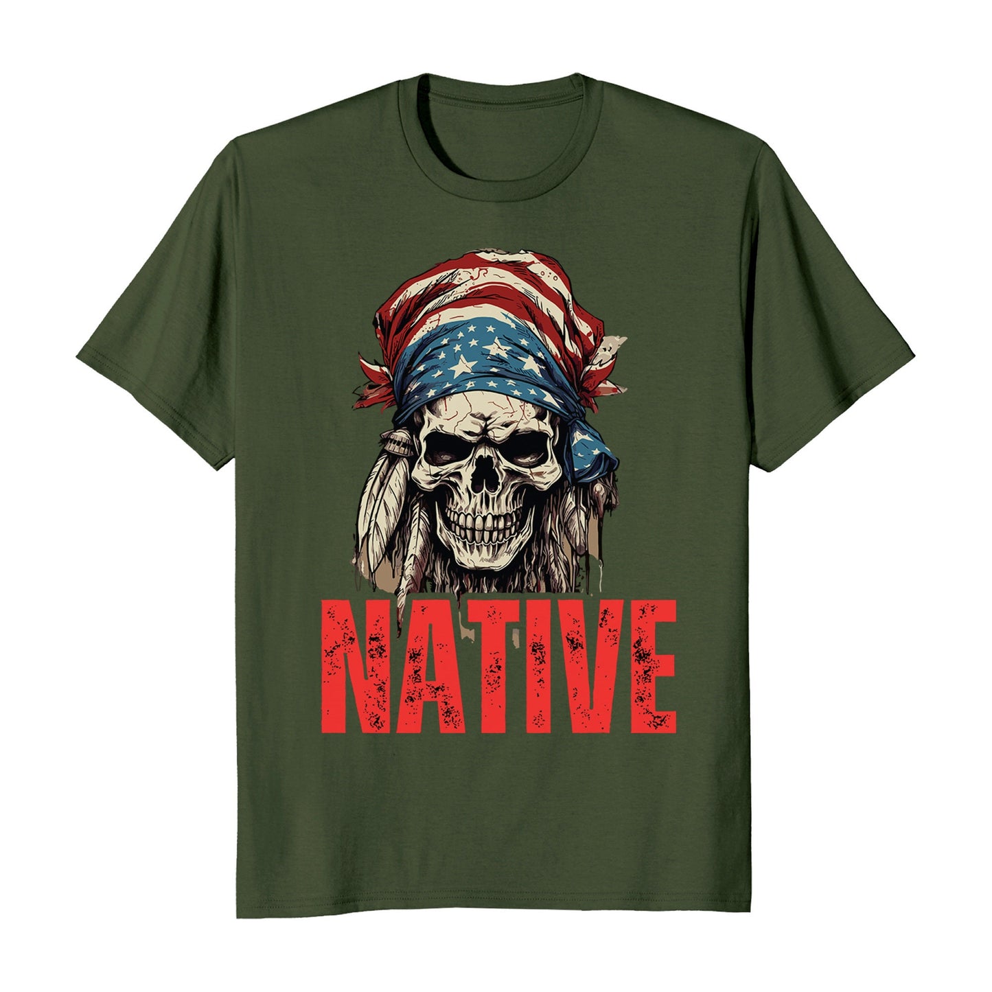 Native American Patriotic Skull Men's T-Shirt