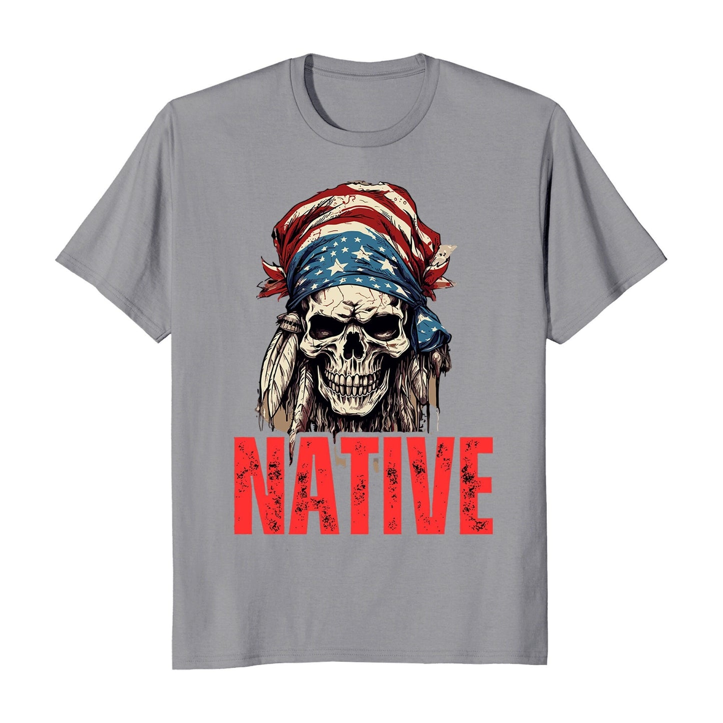 Native American Patriotic Skull Men's T-Shirt