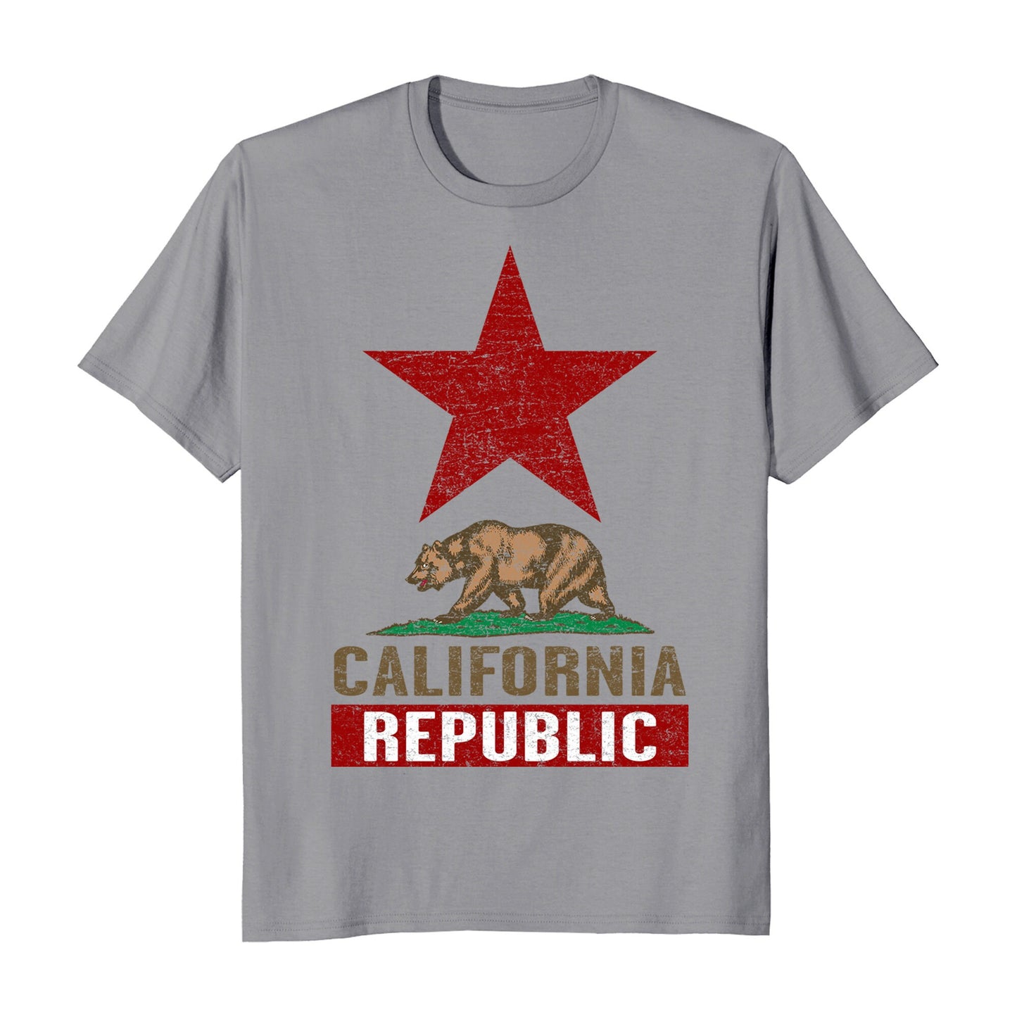 California Republic Flag Large Star Men's T-Shirt