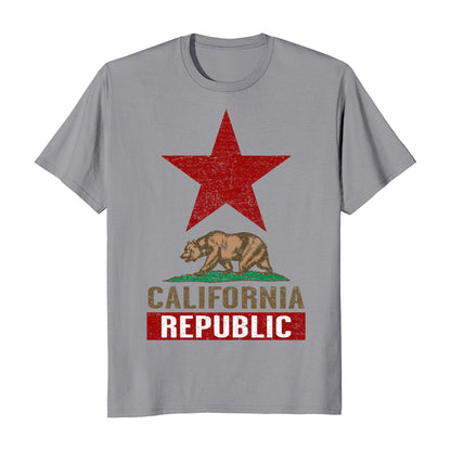 California Republic Flag Large Star Men's T-Shirt