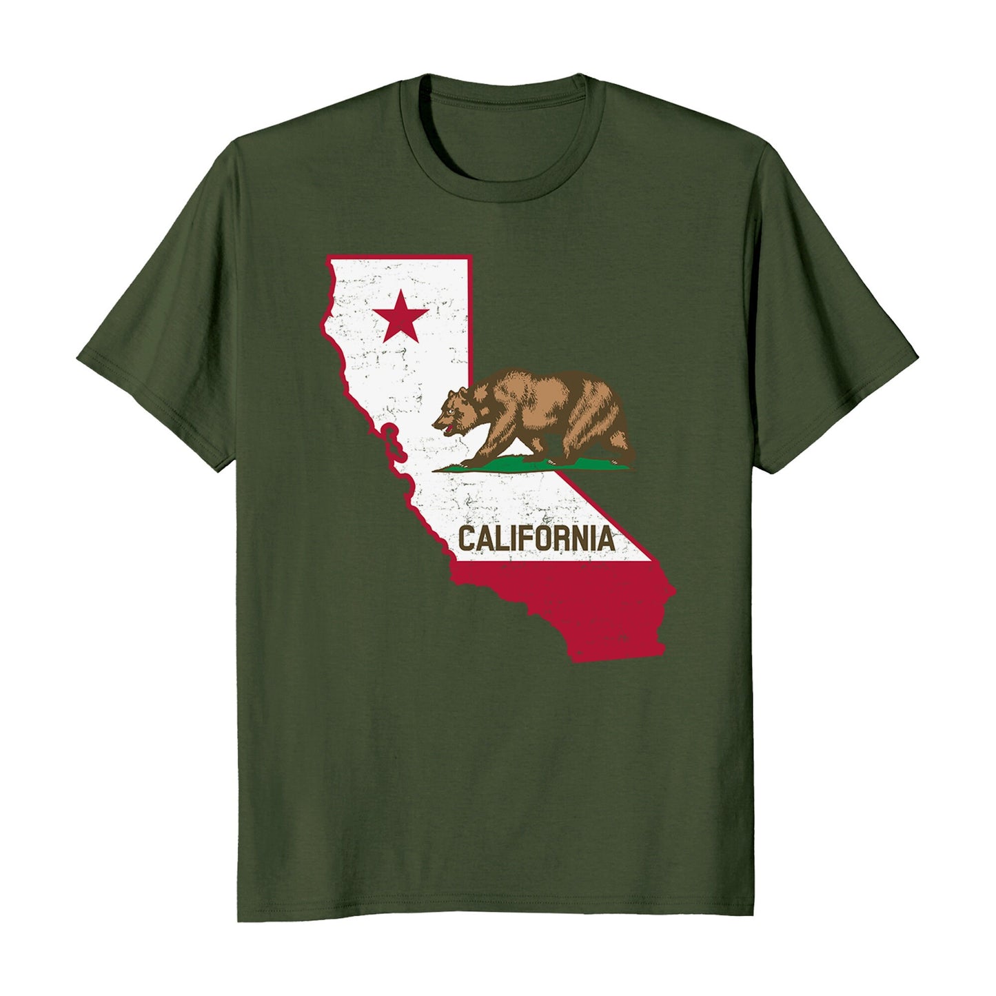 California Republic State Outline Men's T-Shirt