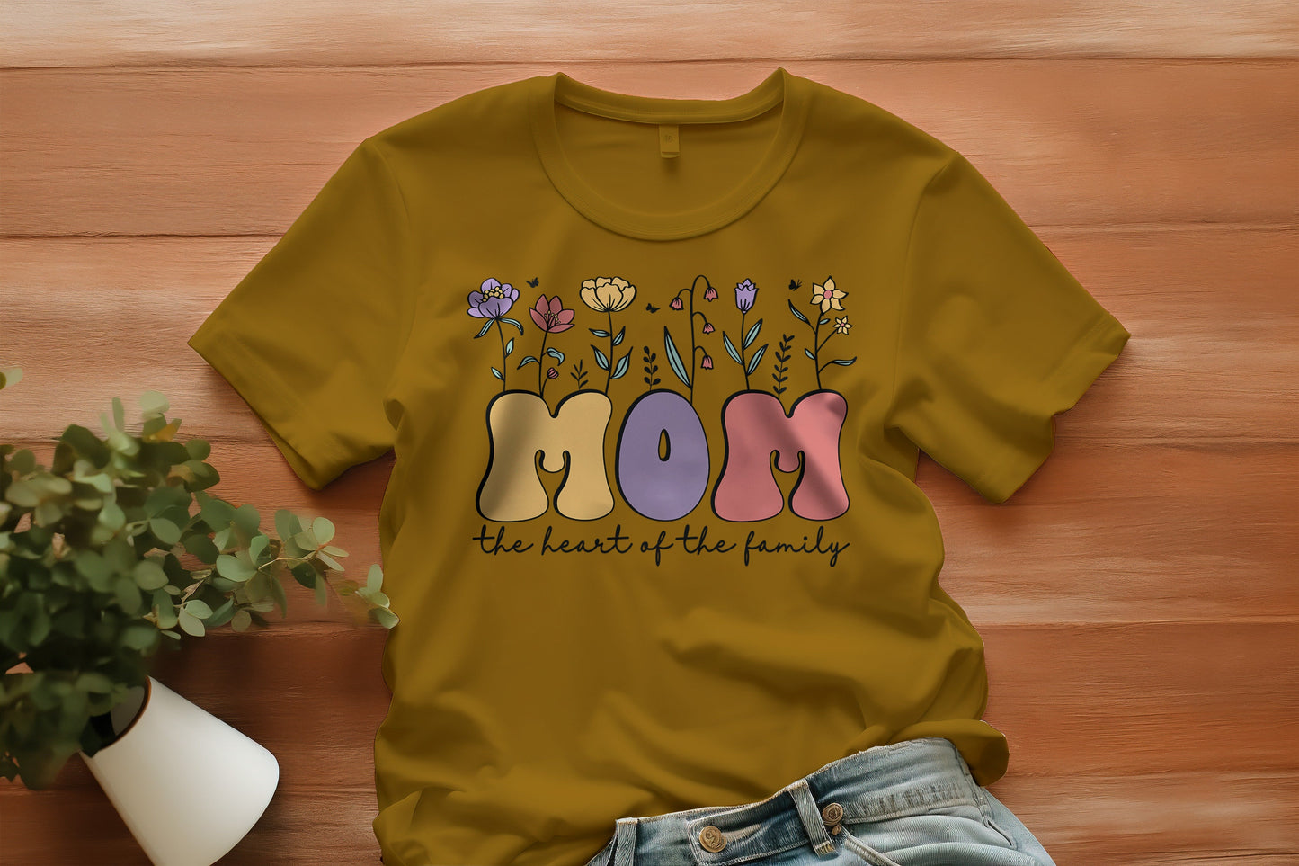 Mom The Heart Of The Family Mother's Day Women's T-Shirt