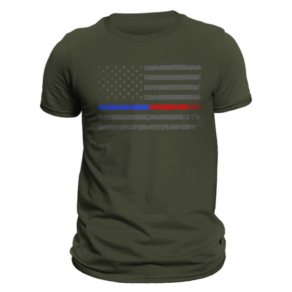 Thin Blue Red Line Flag 2.0 Men's T-Shirt