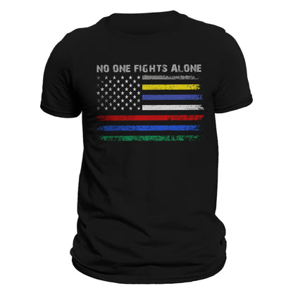 No One Fights Alone First Responders Flag Men's T-Shirt