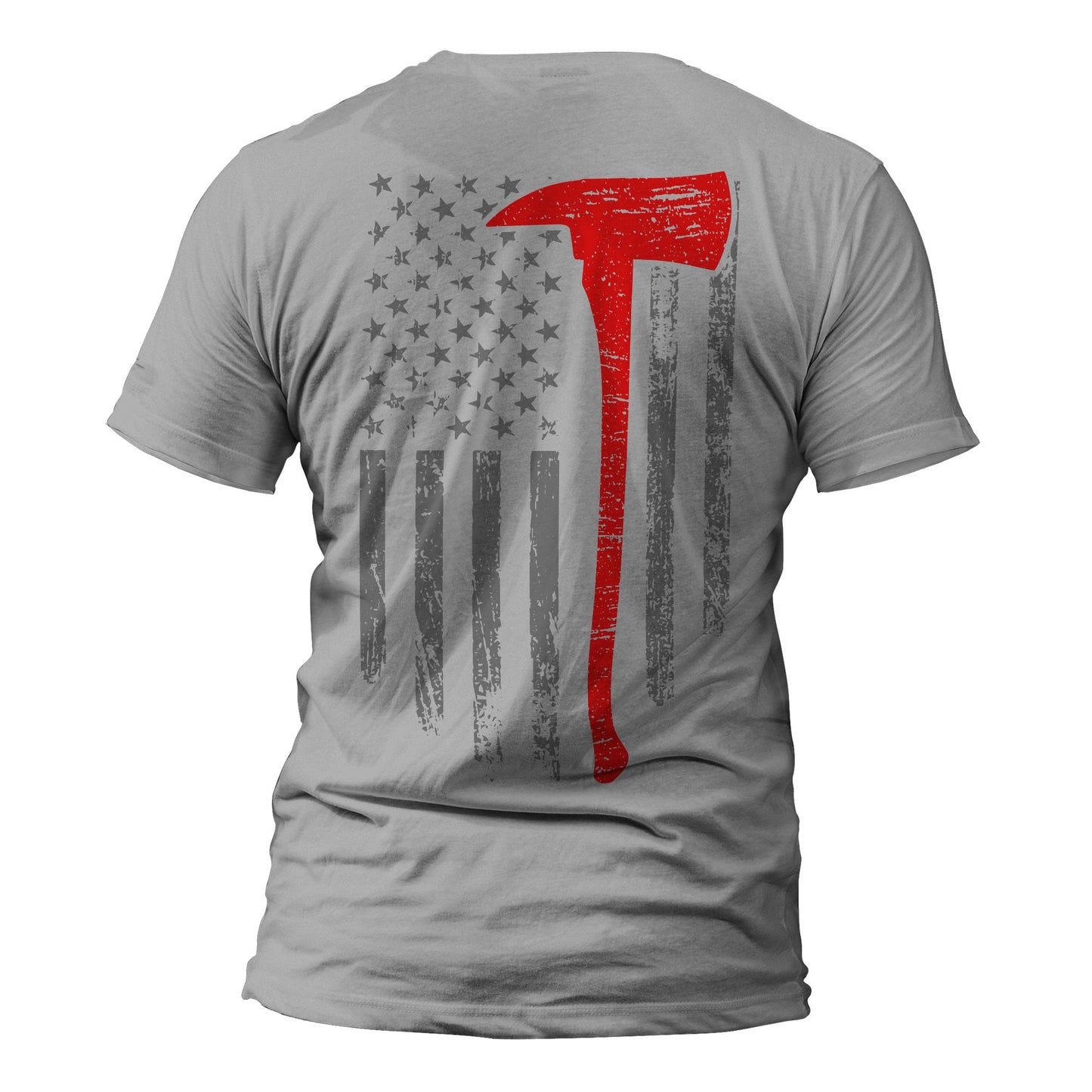 Firefighter Thin Red Line Flag With Axe 2.0 Back Print Men's T-Shirt